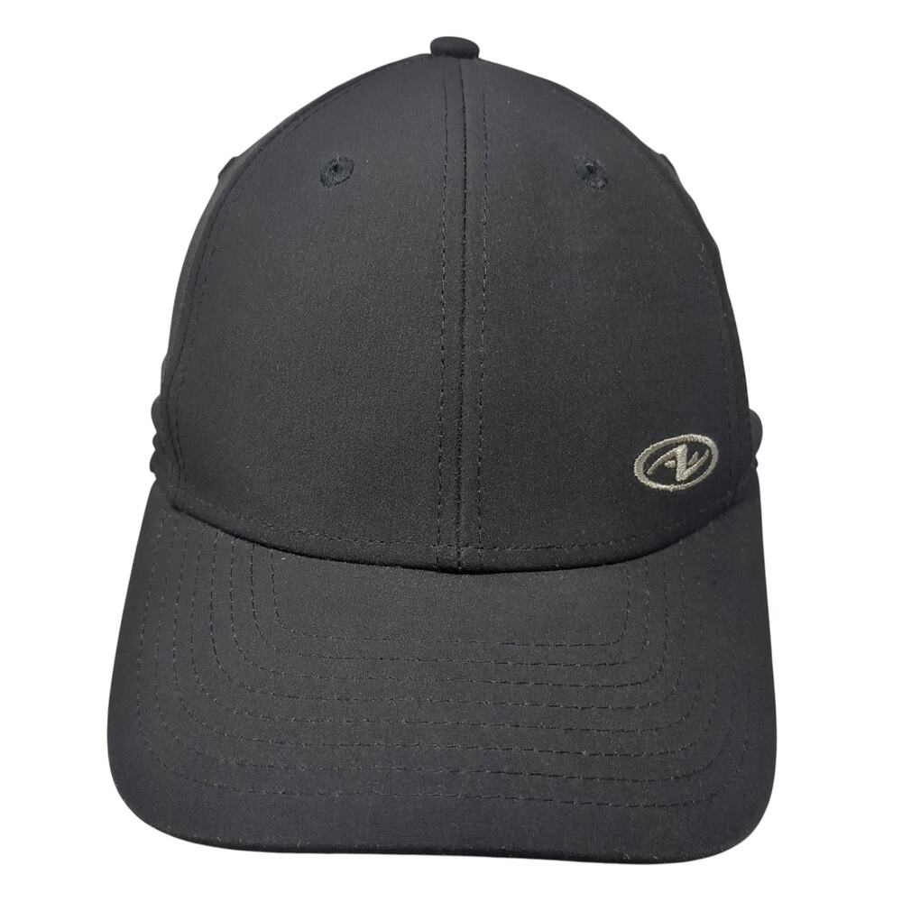 Unbranded Fitted Baseball Hat Black One Size Embroidered Logo 6 Panel